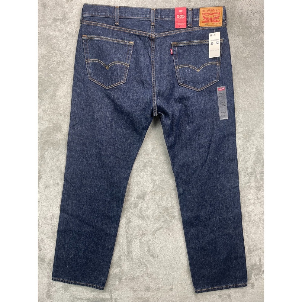NWT Men's Levi's 505 Jeans 40x32 Blue Regular Fit 100$ Cotton - Picture 11 of 12